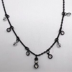 *3/$20* Robert Rose black and crystal choker length necklace
